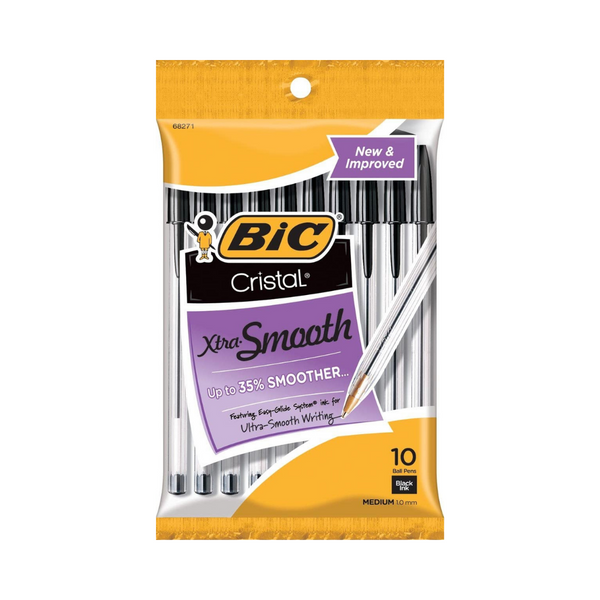 Pack of 12 BIC Cristal Xtra Smooth Ballpoint Pen 10-Count Each