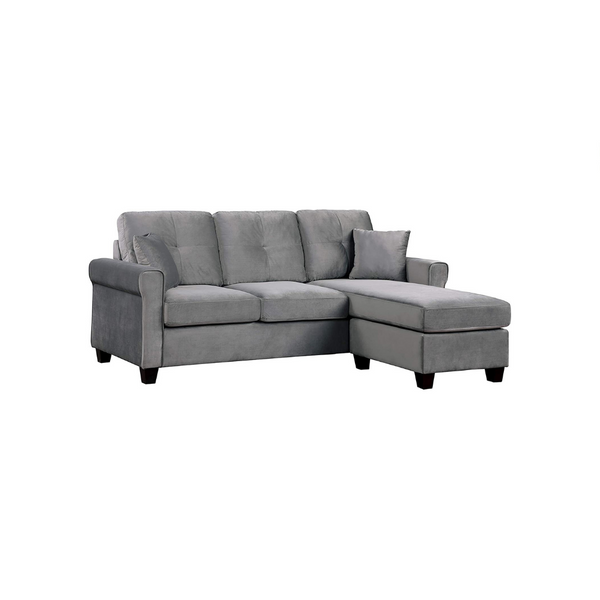 Lexicon 83-Inch Velvet Reversible Sofa Chaise