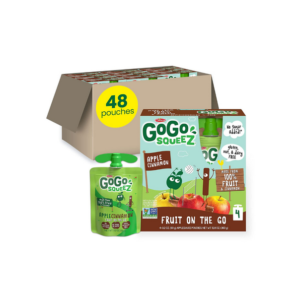 48 Pouches Of GoGo squeeZ Apple Cinnamon Applesauce