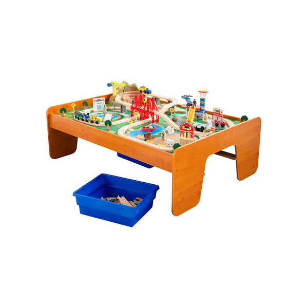 100 Piece KidKraft Ride Around Town Wooden Train Set and Table