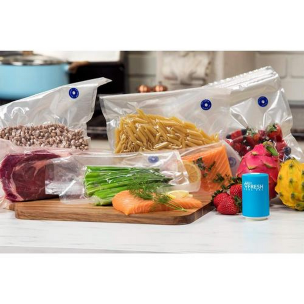 Sellador de alimentos al vacío Always Fresh con 6 bolsas reutilizables (3 variaciones)