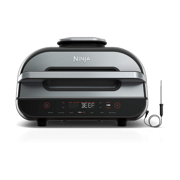 Ninja FG551 Foodi Smart XL 6-in-1 Indoor Grill with 4-Quart Air Fryer Roast Bake Dehydrate Broil