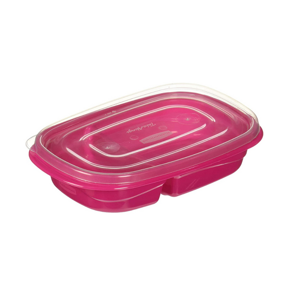 Paquete de 3 recipientes de almacenamiento de alimentos tipo sándwich Rubbermaid On-the-Go con base dividida