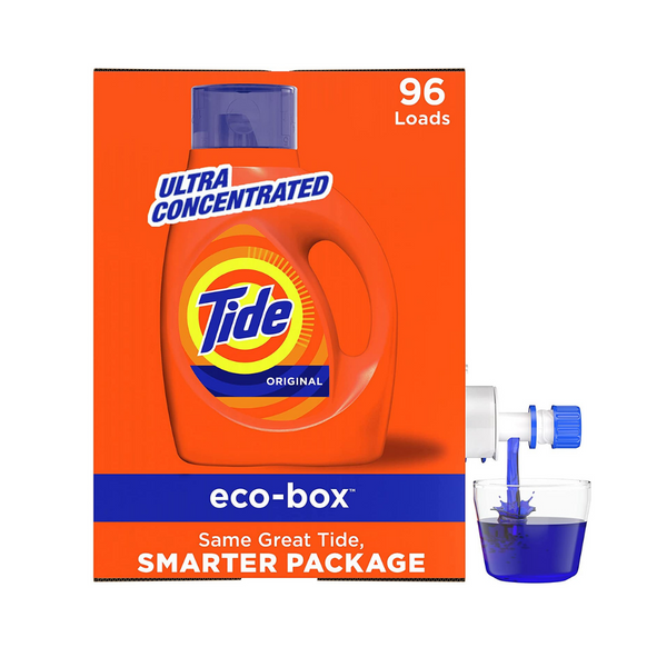 96 Loads Tide Laundry Detergent Concentrated Liquid Eco-Box