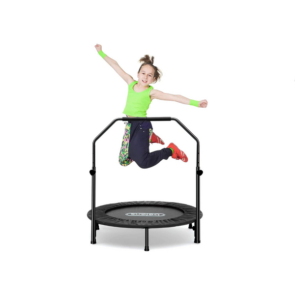 Mini trampolín plegable de 40 pulgadas con asas de espuma