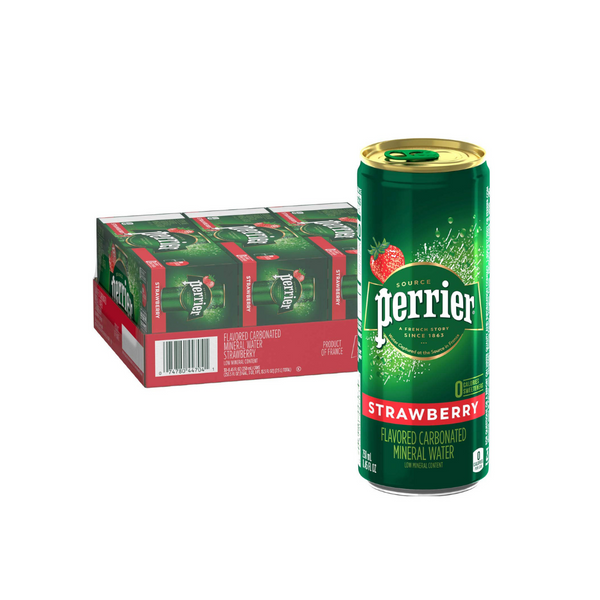 30 Cans Of Perrier Mineral Water (9 Flavors)