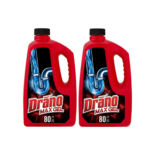 2 botellas de limpiador y removedor de obstrucciones de drenaje en gel Drano Max