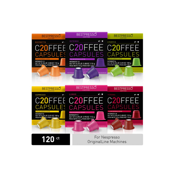 120 Variety Pack Of Bestpresso Nespresso Compatible Coffee Pods