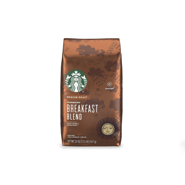 20 Oz Starbucks Medium Roast Ground Coffee Breakfast Blend