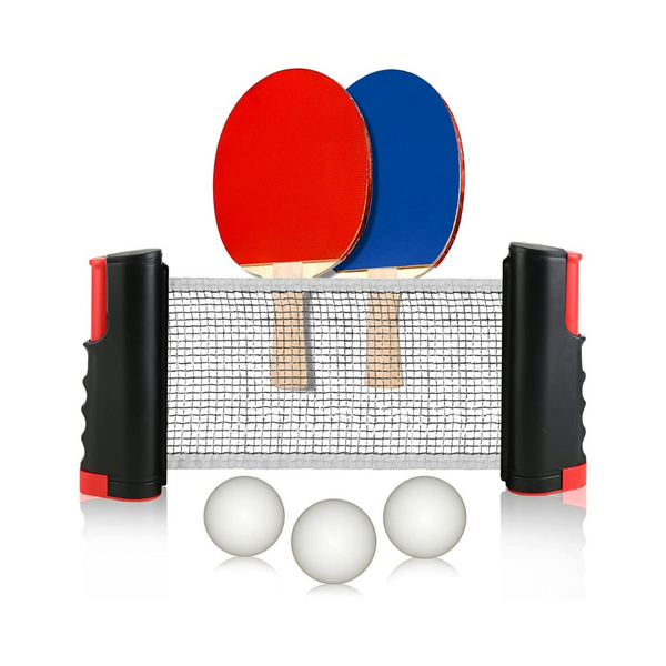 Retractable Table Tennis Net And Post Set With 2 Ping Pong Paddles And 3 Balls