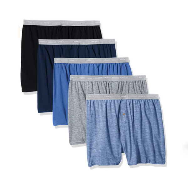 Hanes Boxers de punto con cintura expuesta para hombre, paquete de 5