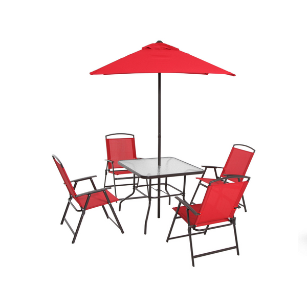 Juego de comedor para patio al aire libre de 6 piezas (2 colores)