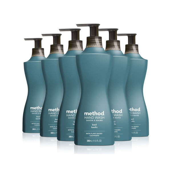 6 Pack Of Method Basil Gel Hand Wash