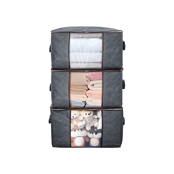 3 Large Clothes Storage Bag Organizers