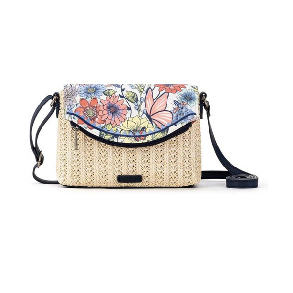 Sakroots Pacific Straw Mini Crossbody Bag