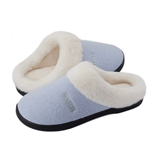 Pantuflas de punto cálidas y esponjosas de espuma viscoelástica para mujer (4 colores)