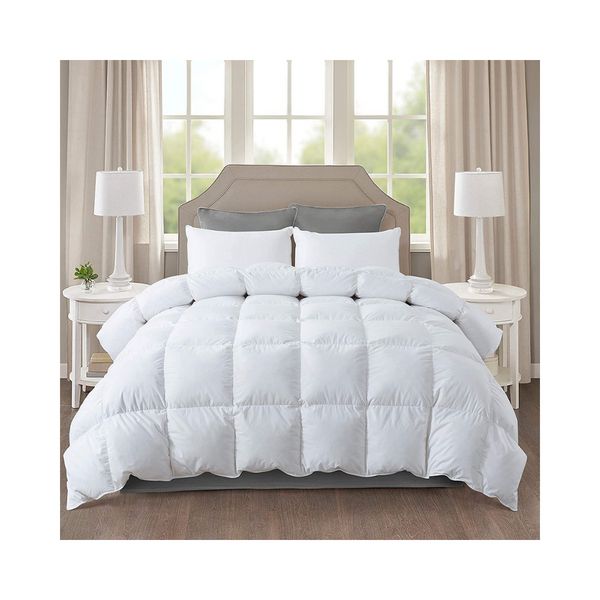 All-Season White Down Comforter With 100% Cotton Cover