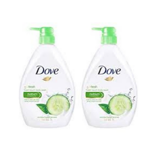 2 Bottles Of Dove Go Fresh Body Wash Cucumber With Pump - From Ferebe.com!