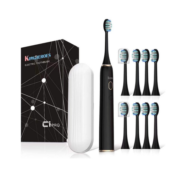 Super Sonic Electric Toothbrush With 8 Heads And Travel Case