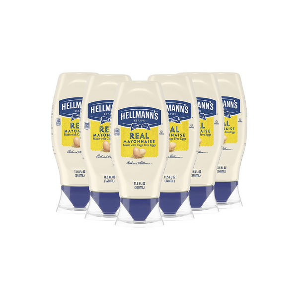 Paquete de 6 mayonesa real Hellmann's Squeeze (OU-Parve)