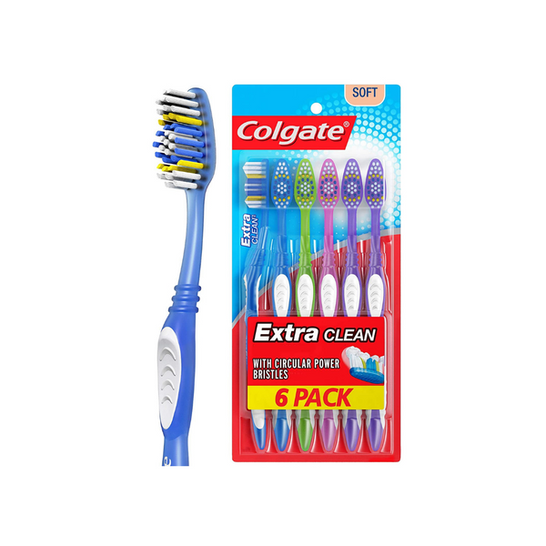 6 Colgate Extra Clean Toothbrushes