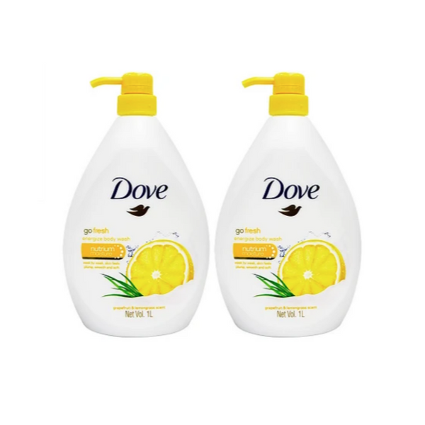 2 Bottles Of Dove Go Grapefruit and Lemongrass Fresh Body Wash With Pump - From Ferebe.com