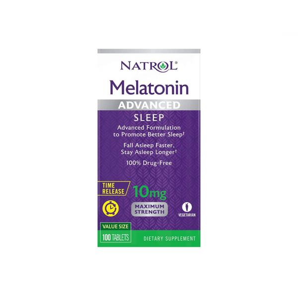 100 comprimidos para dormir Natrol Melatonin Advanced con vitamina B6