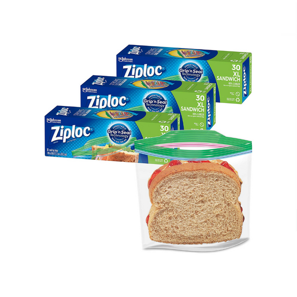 90 Ziploc Sandwich and Snack Bags