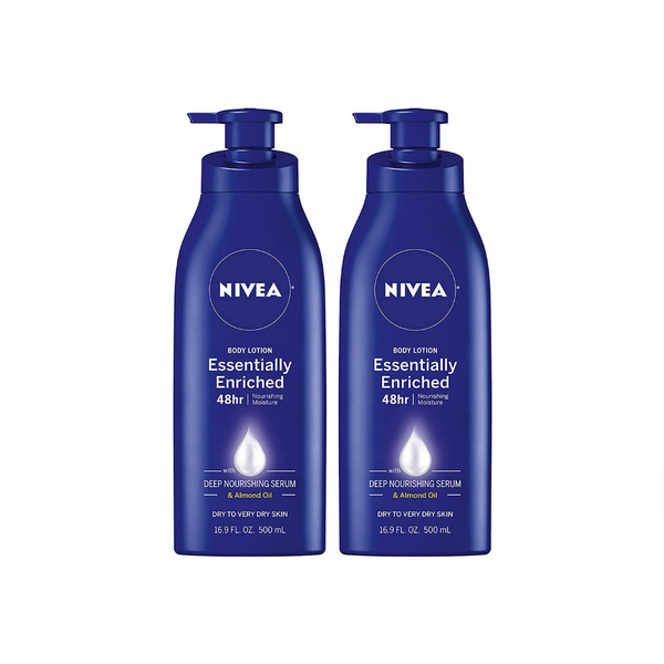 2 botellas de loción corporal esencialmente enriquecida NIVEA