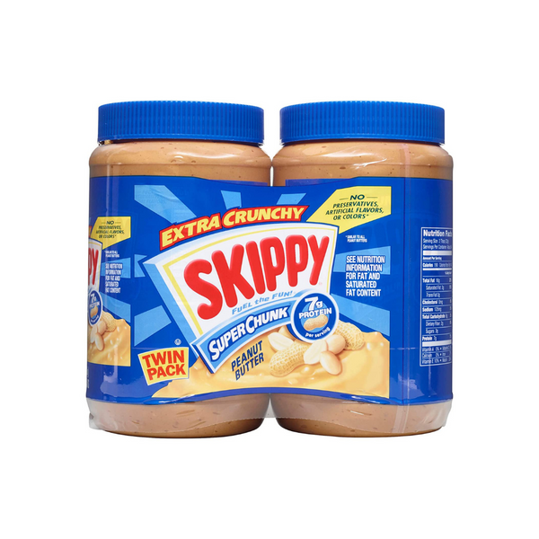 2 paquetes de mantequilla de maní súper gruesa Skippy de 40 oz