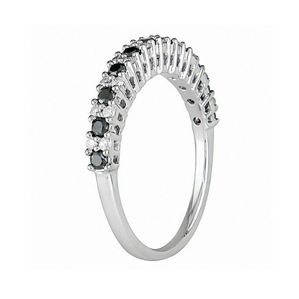 14k Trendy Black and White Diamond Band or Enhancer