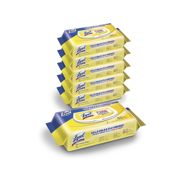 6 Packs Of 80 Lysol Disinfectant Wipes