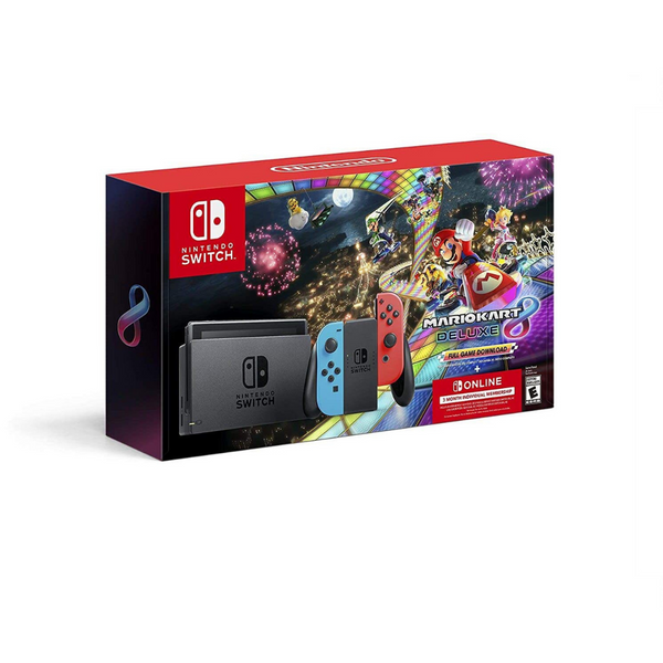 Nintendo Switch With Mario Kart 8 Deluxe + 3 Month Online Membership