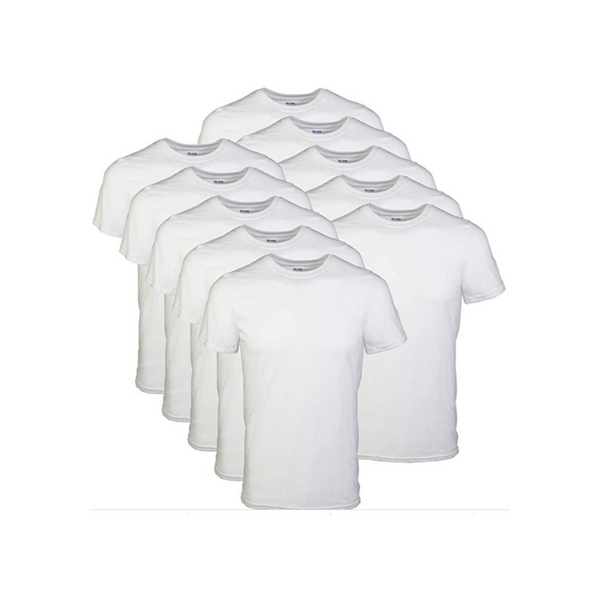 Paquete de 12 camisetas Gildan blancas para hombre