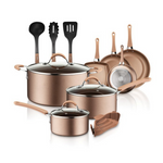 Ahorre en juegos de utensilios de cocina Farberware, Rachael Ray y NutriChef