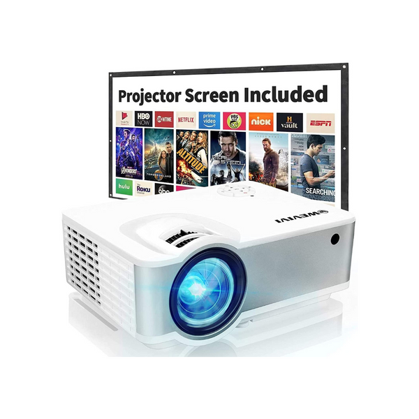 Portable Home Theater Video Projector With 100" Screen