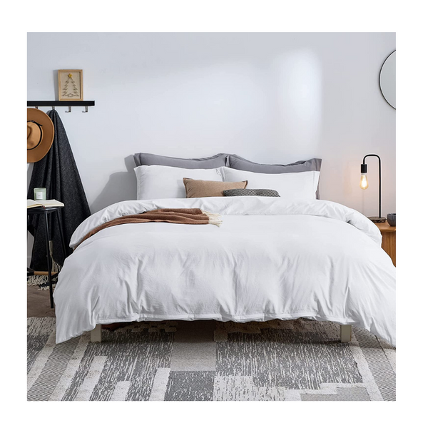 Bedsure Twin White Duvet Cover Set