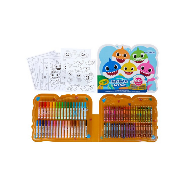 Set de regalo artístico Crayola Baby Shark de 90 piezas