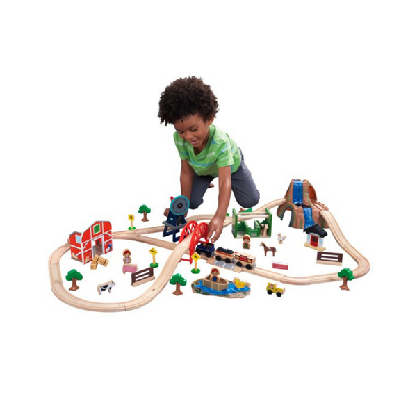 75 Piece KidKraft Wooden Farm Train Set