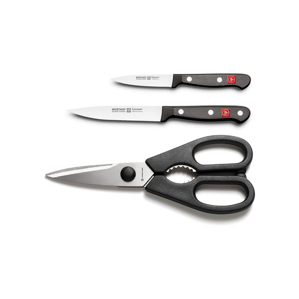 3 Piece Wusthof Gourmet Knife And Kitchen Scissors Set