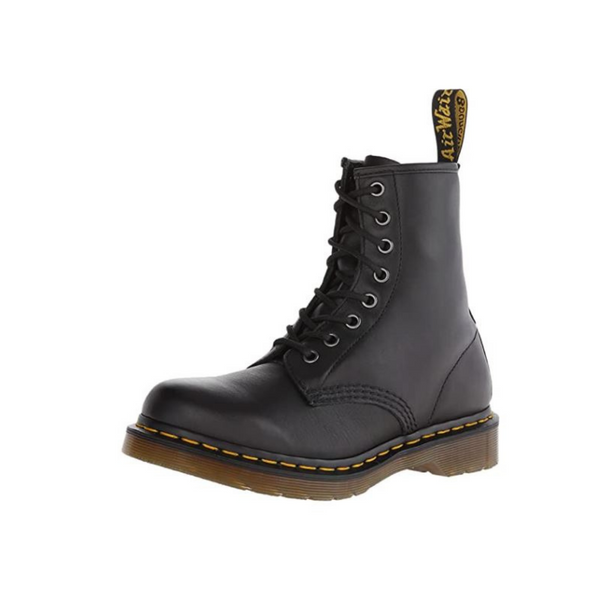 Dr. Martens Botas de napa negra con 8 ojales 1460 de mujer de color negro