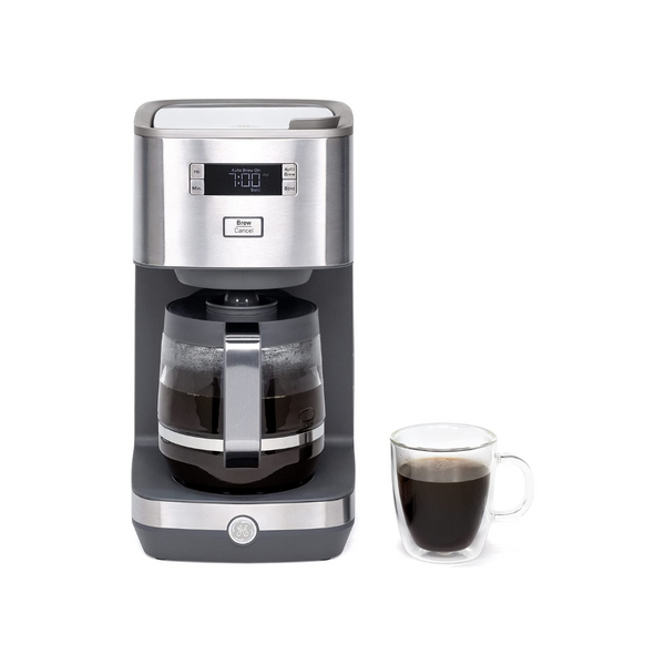 GE Drip Coffee Maker With 12-Cup Glass Carafe Coffee Pot With Warming Plate