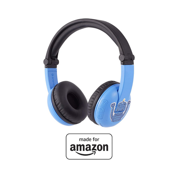 BuddyPhones Bluetooth con limitación de volumen, totalmente nuevos, fabricados para Amazon, PlayTime en azul