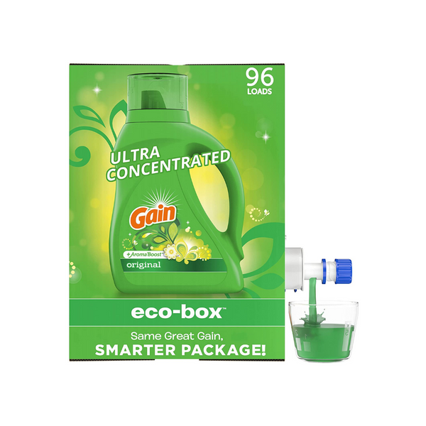 96 Load Gain Liquid Laundry Detergent Soap Eco-Box