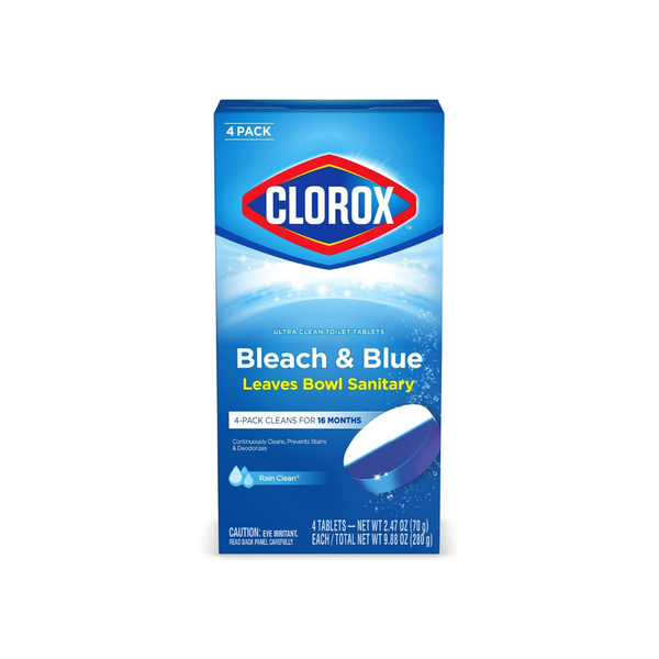 4 pastillas de tocador Clorox Ultra Clean Bleach &amp; Blue