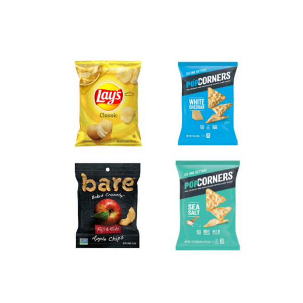 Ahorre a lo grande en Lays, PopCorners, refrigerios de frutas desnudas, galletas de la abuela y refrigerios Utz