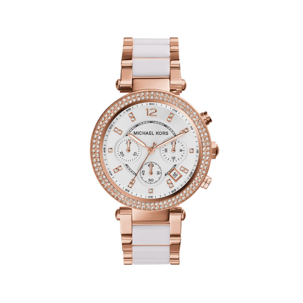 Reloj Michael Kors Parker de acero inoxidable con detalles brillantes