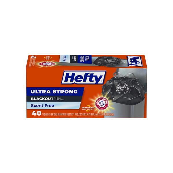 40 bolsas de basura de cocina Blackout Hefty ultra fuertes de 13 galones de alto