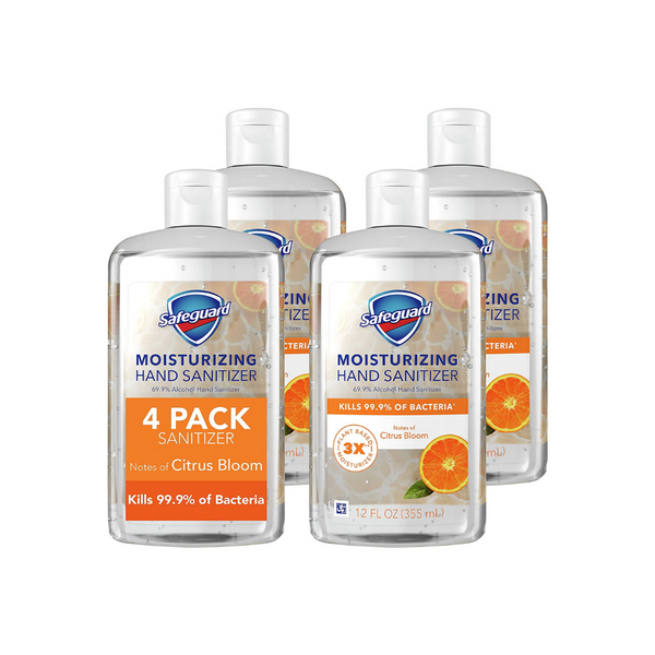 4 Big Bottles of Safeguard Moisturizing Hand Sanitizer with Alcohol