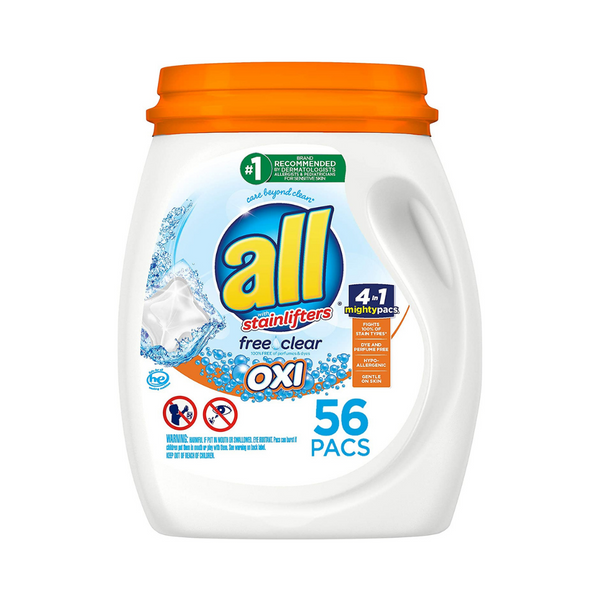 Detergente para ropa All Mighty Pacs con quitamanchas Oxi